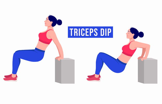 ट्राइसेप्स डिप्स व्यायाम - Tricep dips workout in hindi